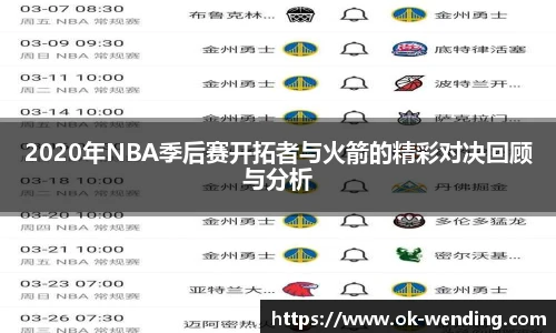 2020年NBA季后赛开拓者与火箭的精彩对决回顾与分析